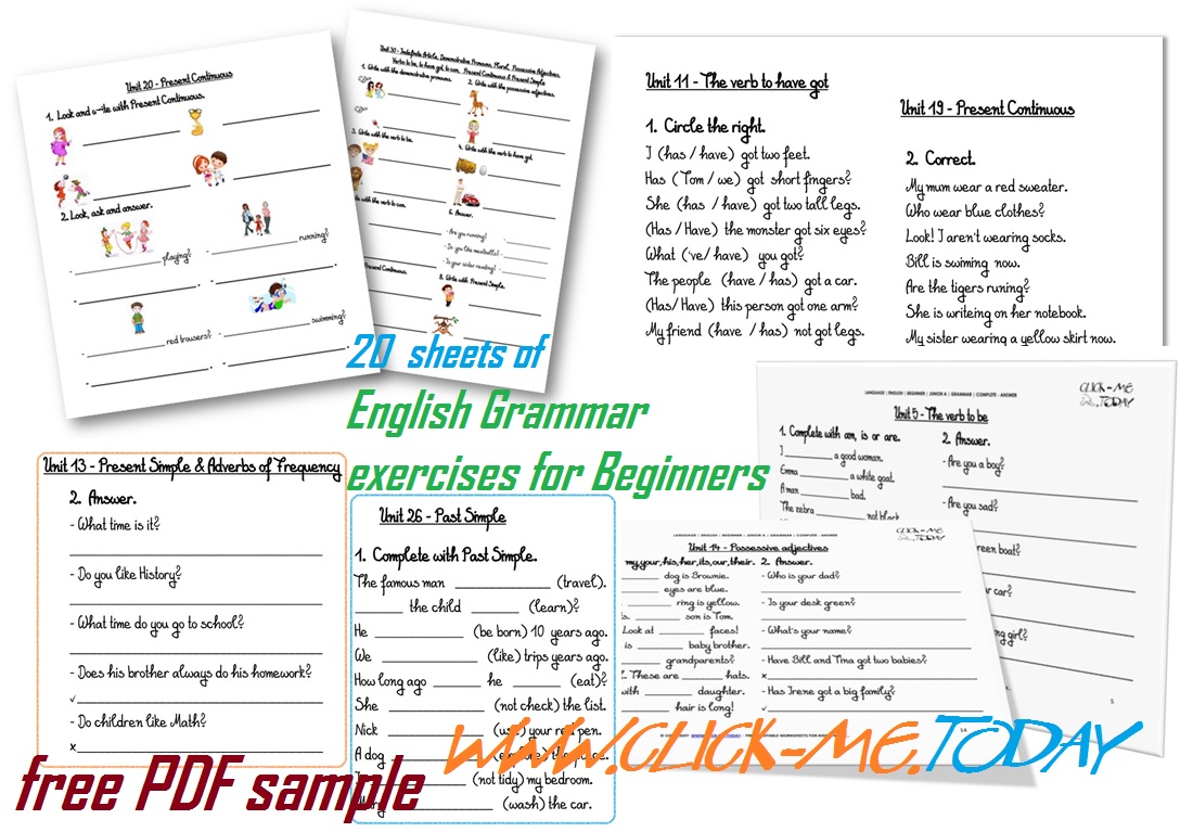 english exercises for beginners pdf